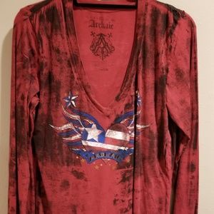 XL Womans Archaic by Affliction V-Neck